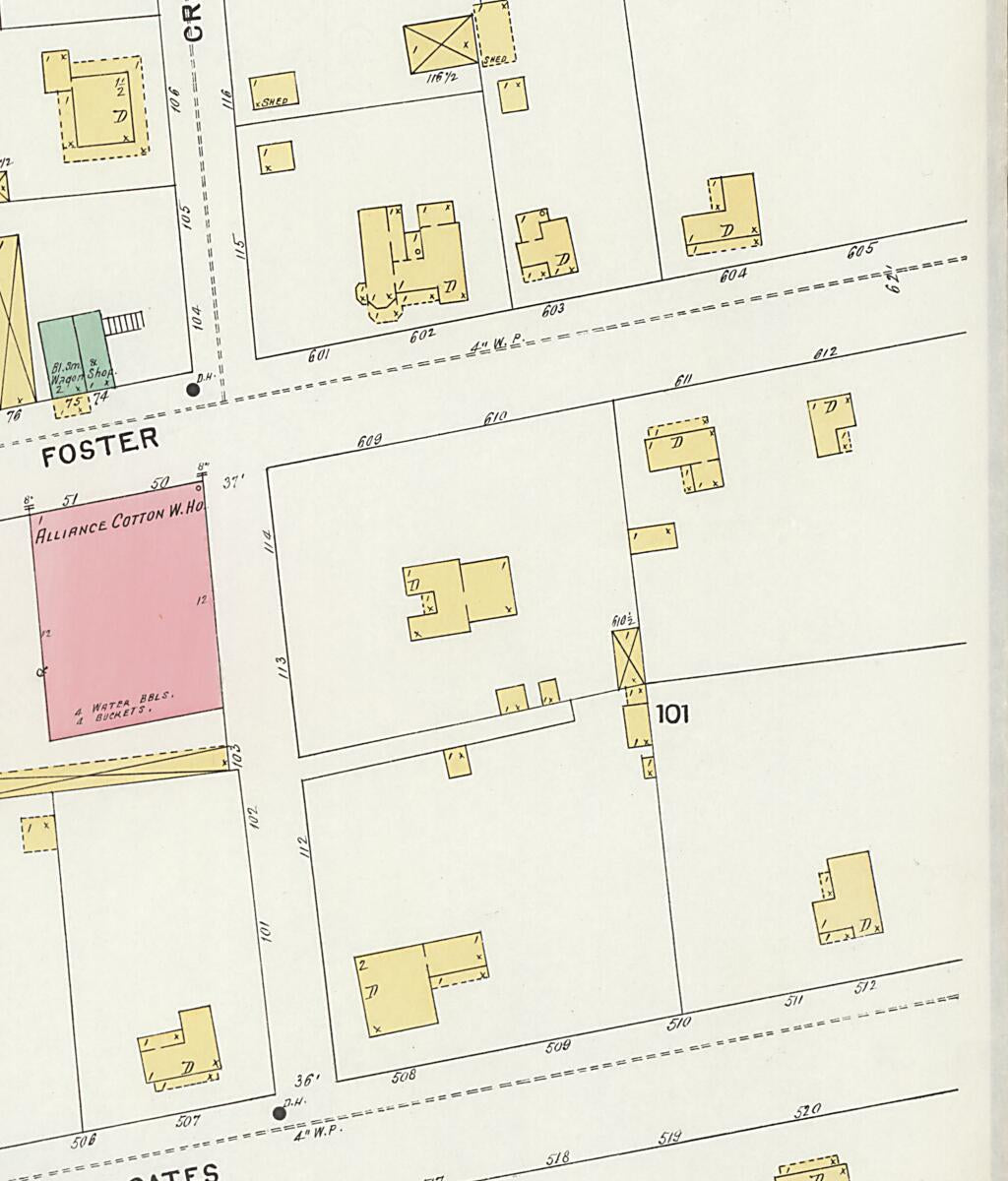 This old map of Dothan, Houston County, Alabama was created by Sanborn Map Company in 1898