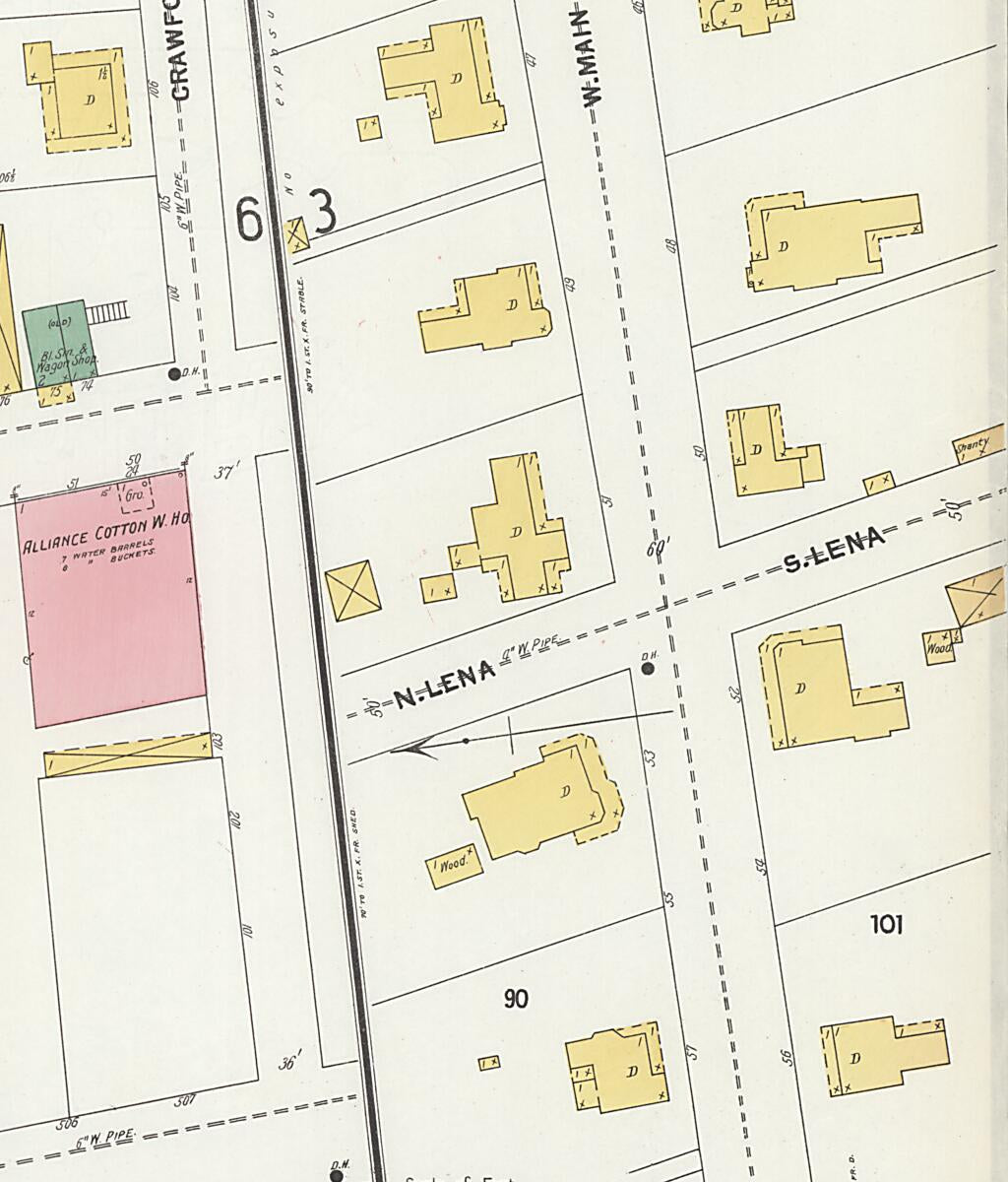This old map of Dothan, Houston County, Alabama was created by Sanborn Map Company in 1903