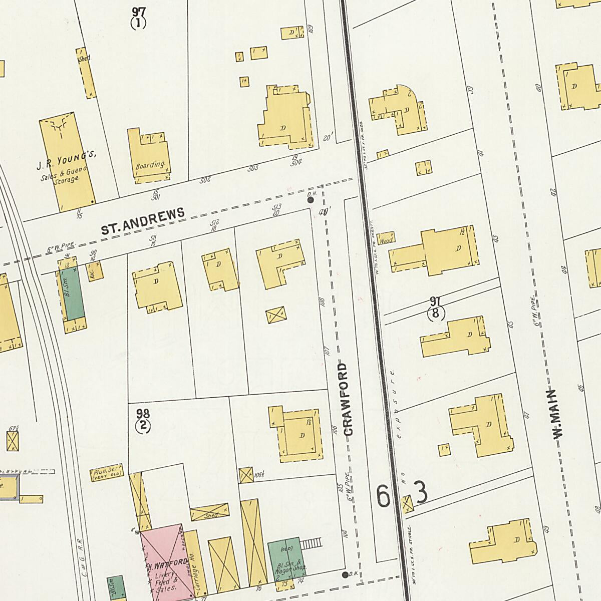 This old map of Dothan, Houston County, Alabama was created by Sanborn Map Company in 1903