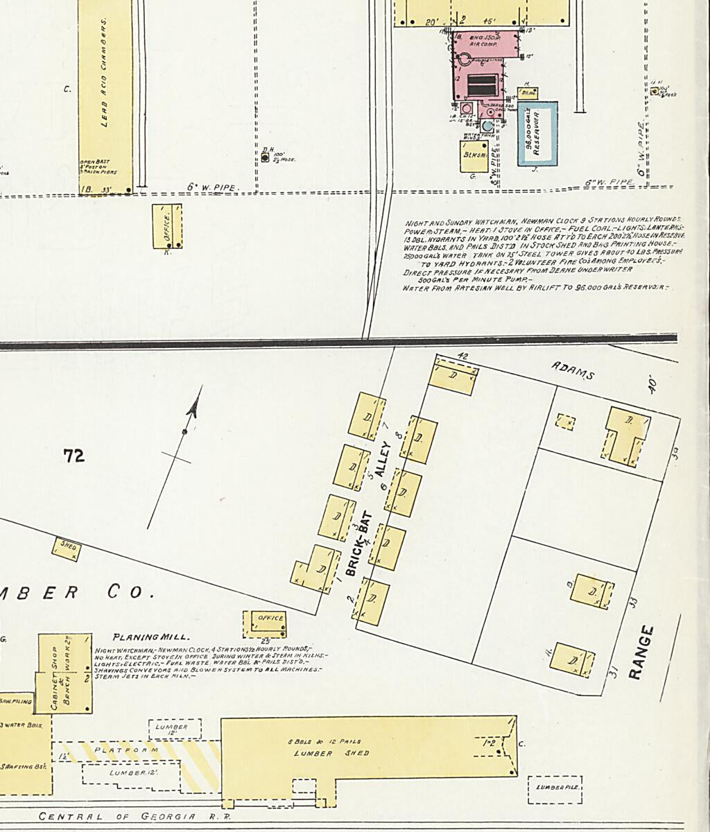 This old map of Dothan, Houston County, Alabama was created by Sanborn Map Company in 1907