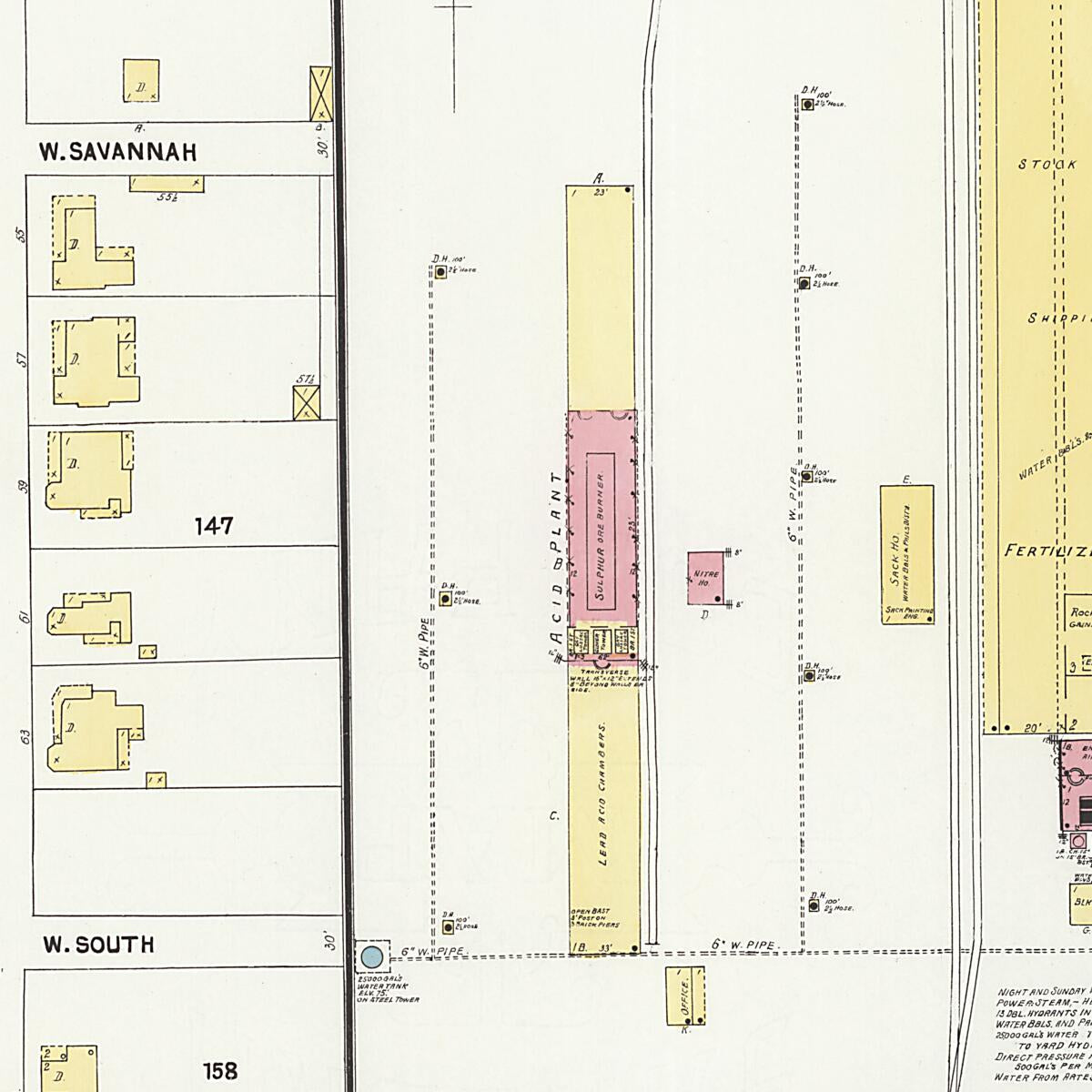This old map of Dothan, Houston County, Alabama was created by Sanborn Map Company in 1907