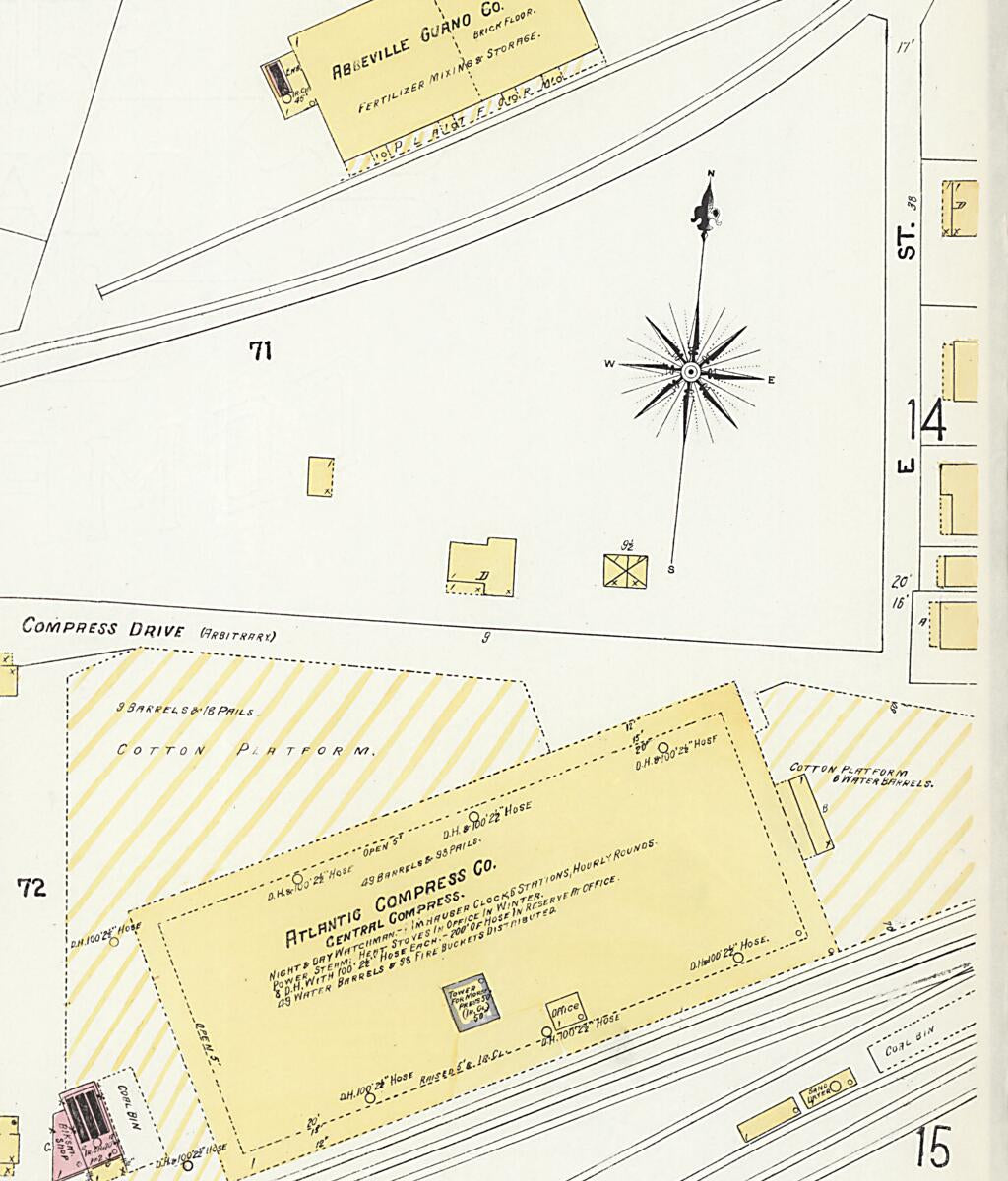 This old map of Dothan, Houston County, Alabama was created by Sanborn Map Company in 1907