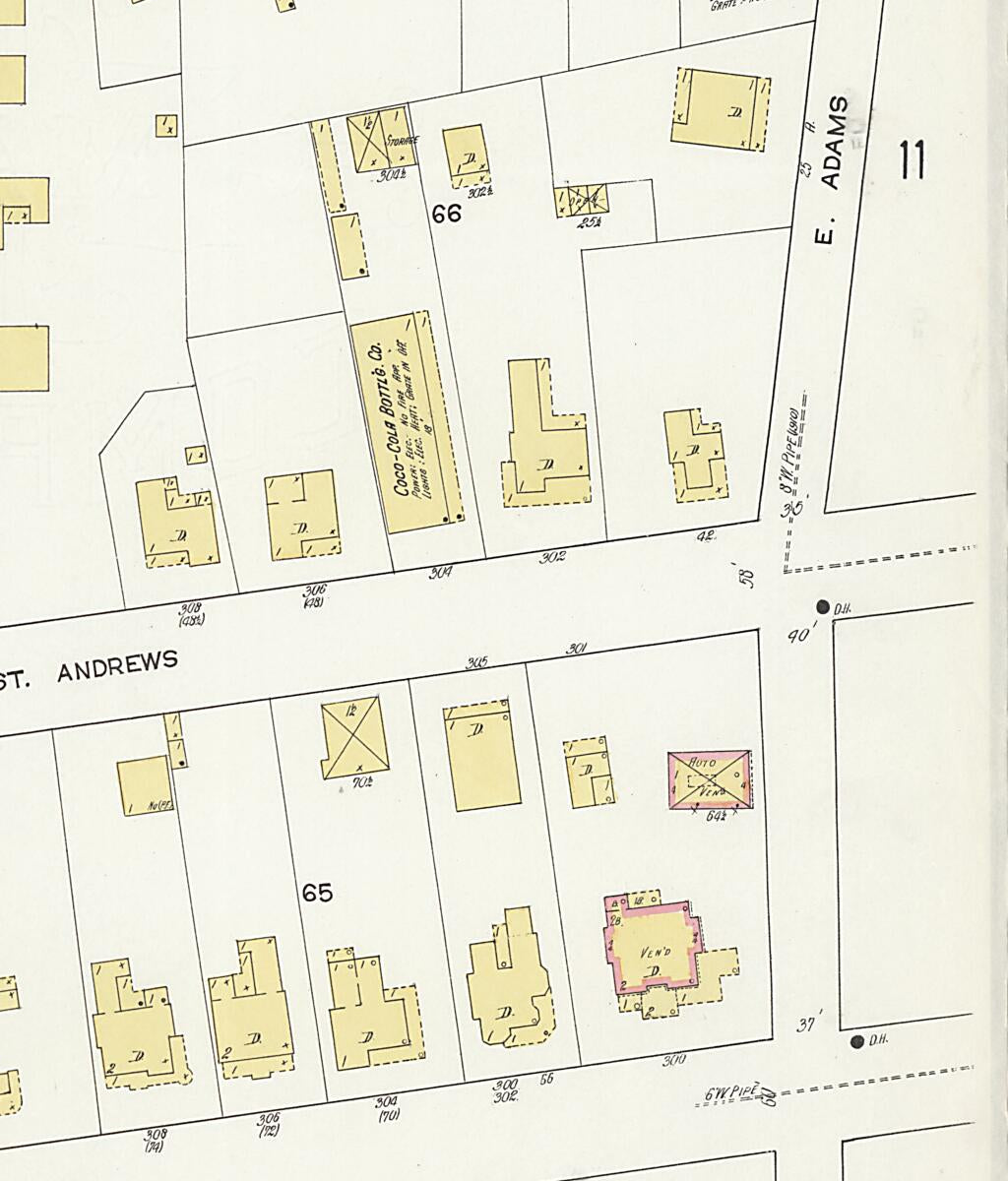 This old map of Dothan, Houston County, Alabama was created by Sanborn Map Company in 1912
