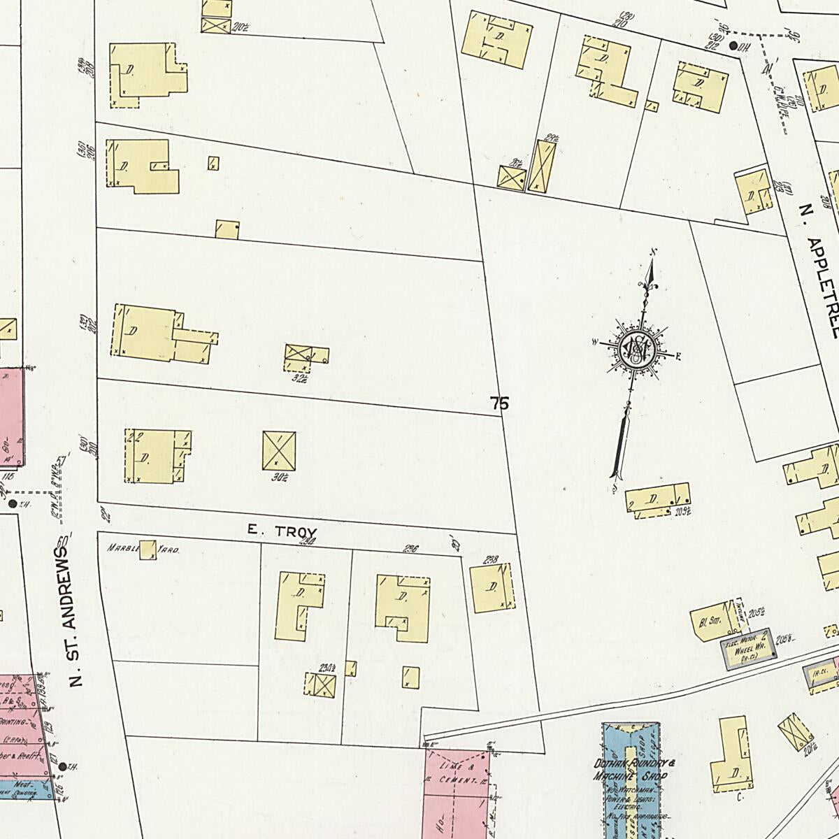 This old map of Dothan, Houston County, Alabama was created by Sanborn Map Company in 1912