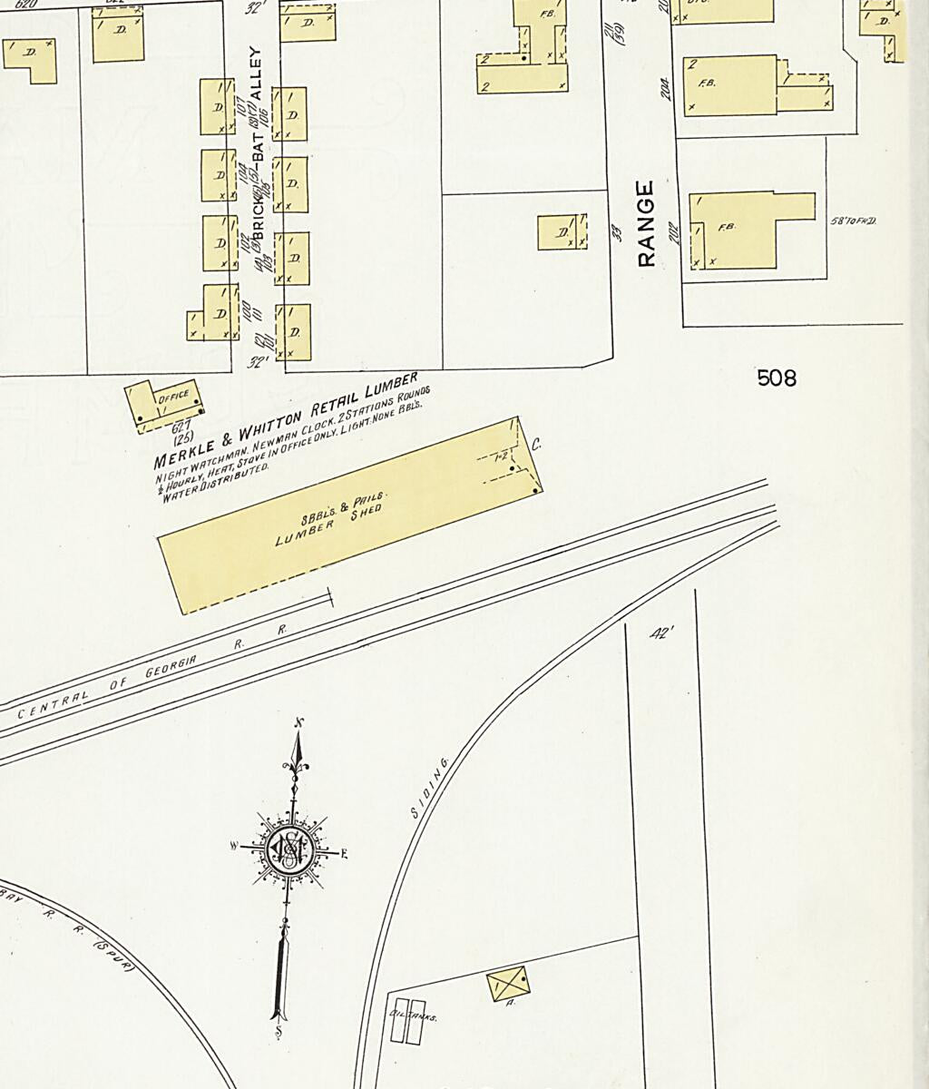 This old map of Dothan, Houston County, Alabama was created by Sanborn Map Company in 1912