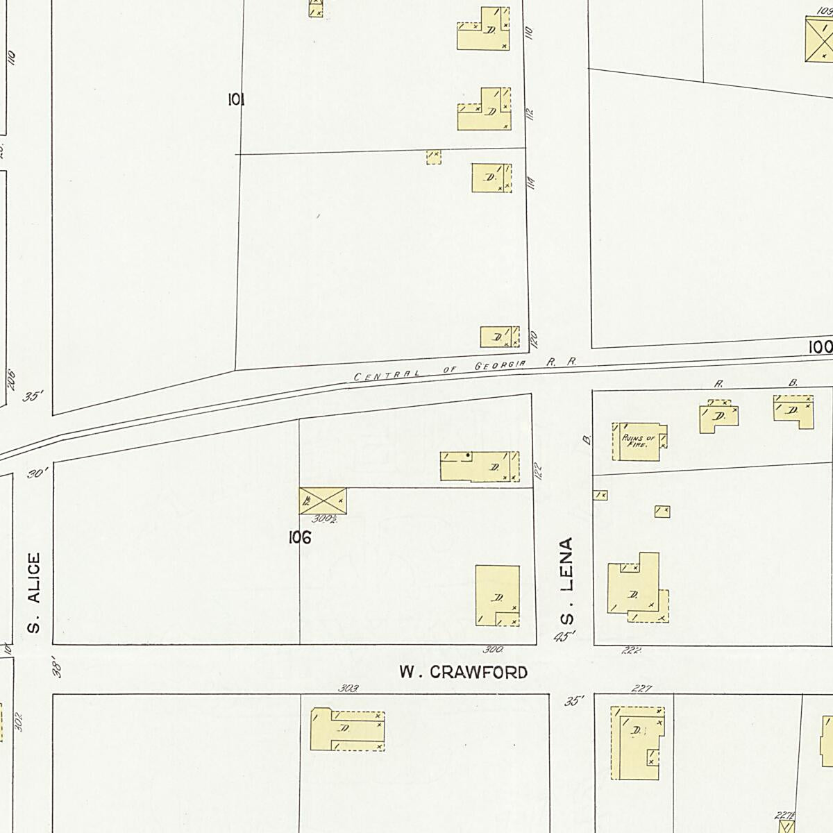 This old map of Dothan, Houston County, Alabama was created by Sanborn Map Company in 1912