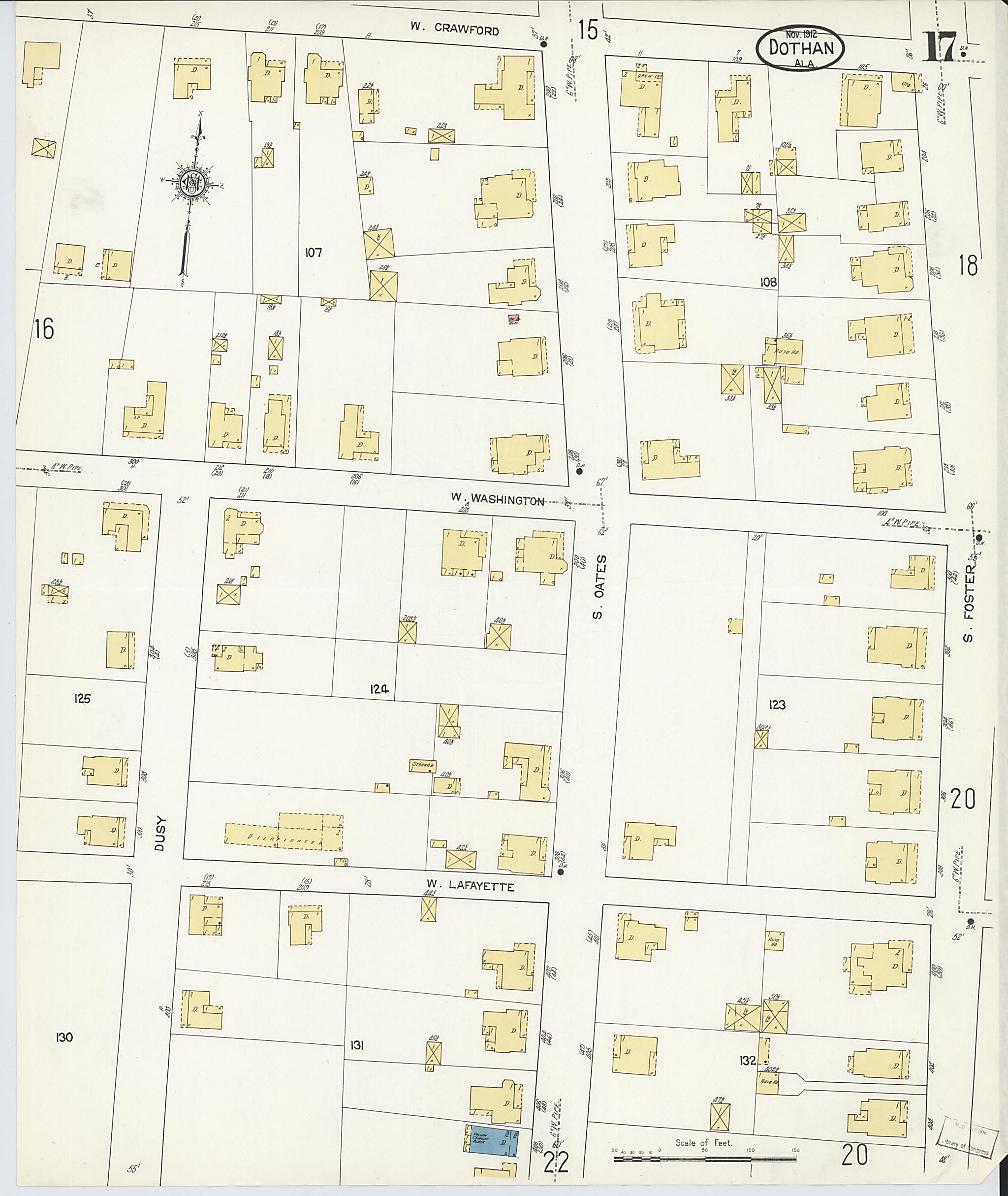 Dothan, Houston County, Alabama 1912 (Sheet 17 of 23) by Relic Map Company