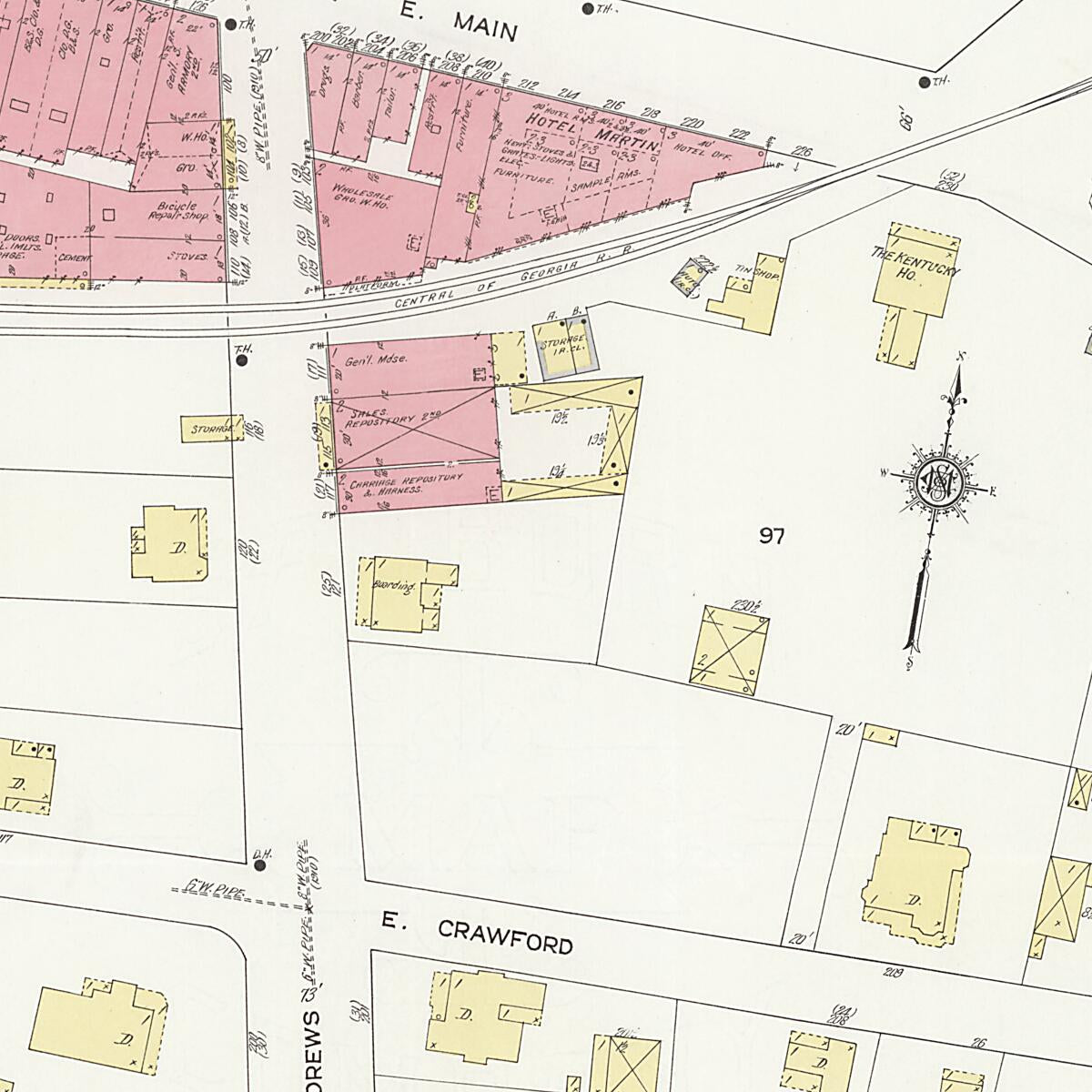 This old map of Dothan, Houston County, Alabama was created by Sanborn Map Company in 1912
