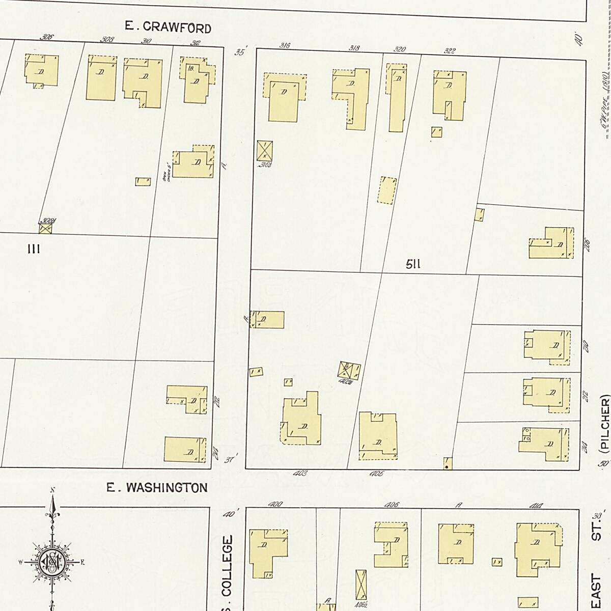 This old map of Dothan, Houston County, Alabama was created by Sanborn Map Company in 1912