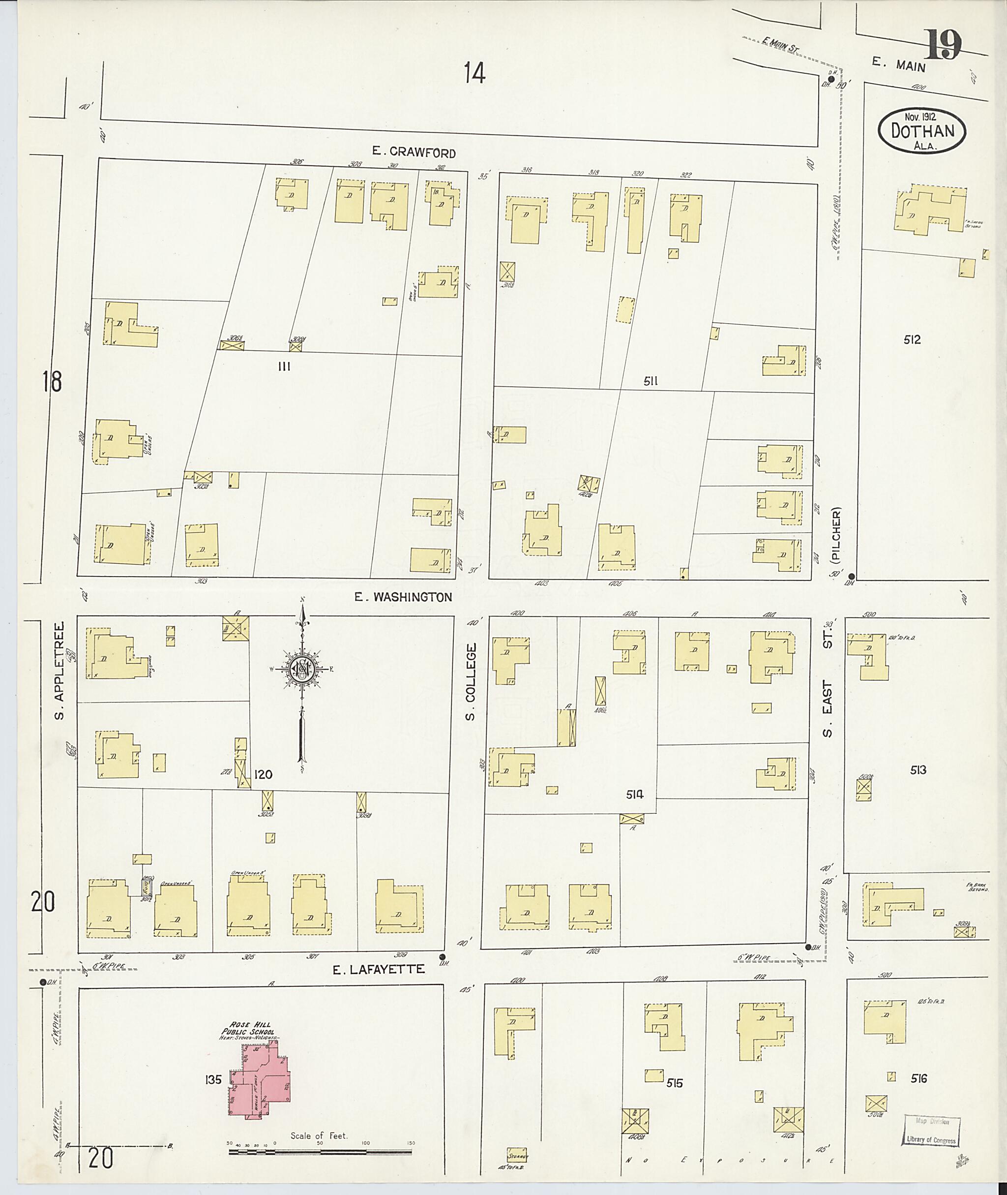 Dothan, Houston County, Alabama 1912 (Sheet 19 of 23) by Relic Map Company