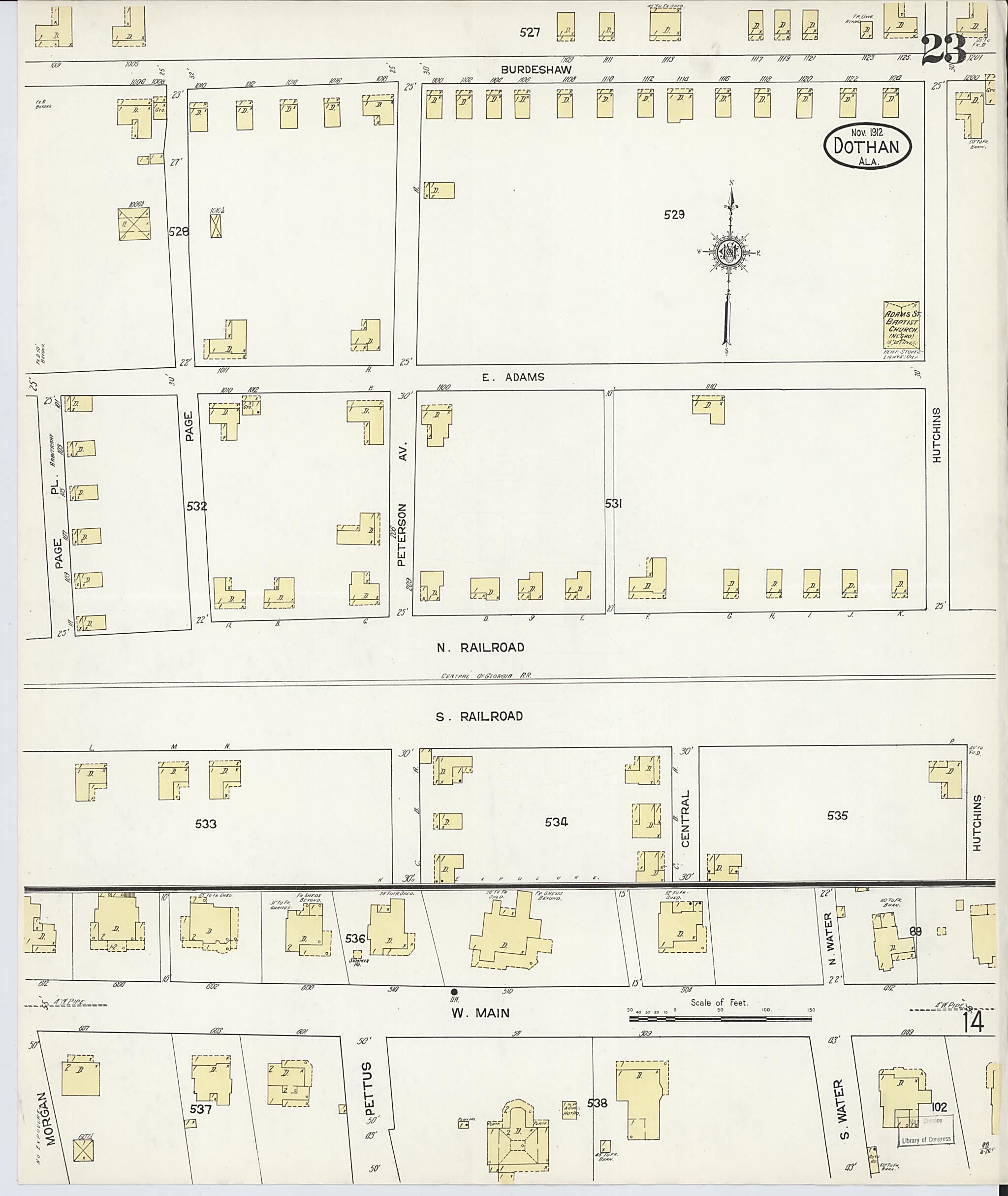 Dothan, Houston County, Alabama 1912 (Sheet 23 of 23) by Relic Map Company