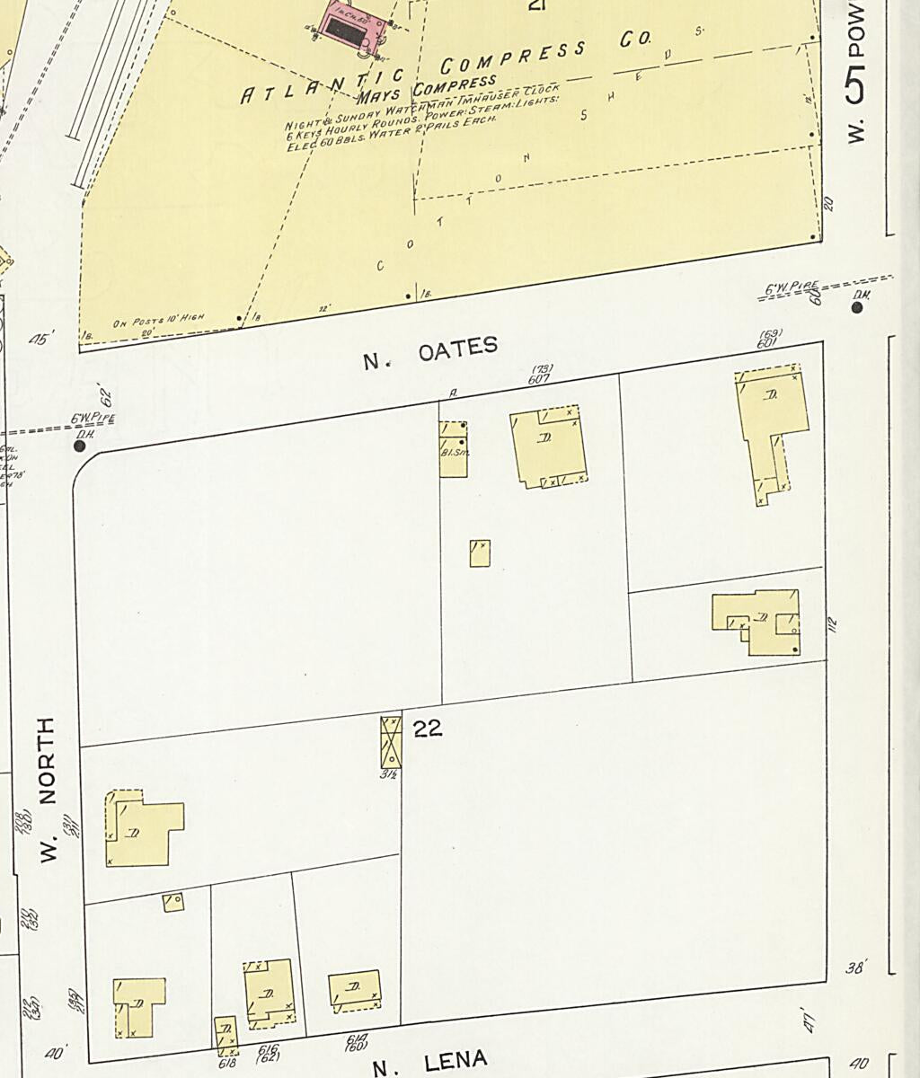 This old map of Dothan, Houston County, Alabama was created by Sanborn Map Company in 1912