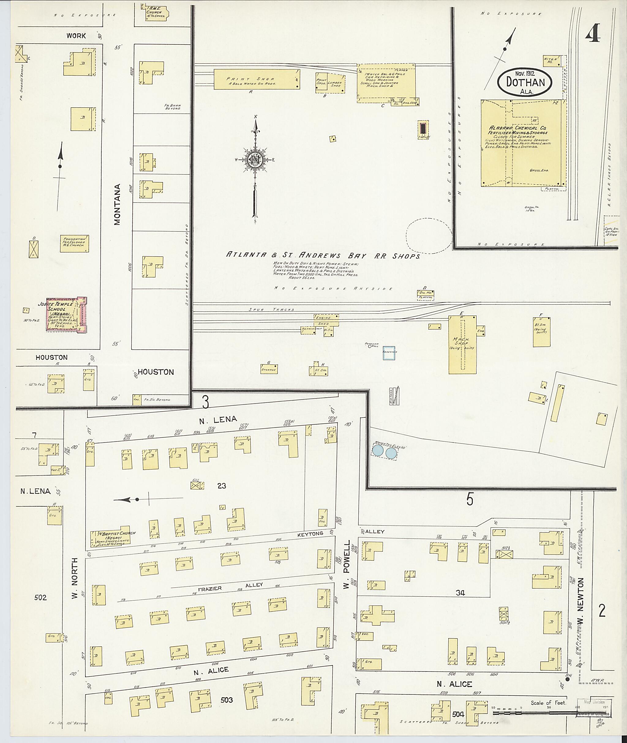 Dothan, Houston County, Alabama 1912 (Sheet 4 of 23) by Relic Map Company