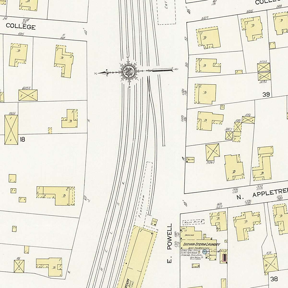 This old map of Dothan, Houston County, Alabama was created by Sanborn Map Company in 1912