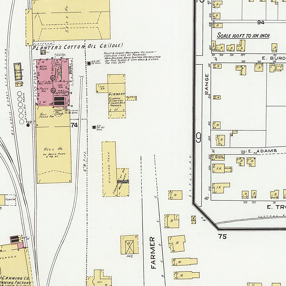 This old map of Dothan, Houston County, Alabama was created by Sanborn Map Company in 1920