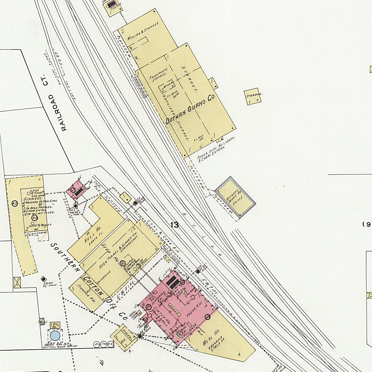 This old map of Dothan, Houston County, Alabama was created by Sanborn Map Company in 1920
