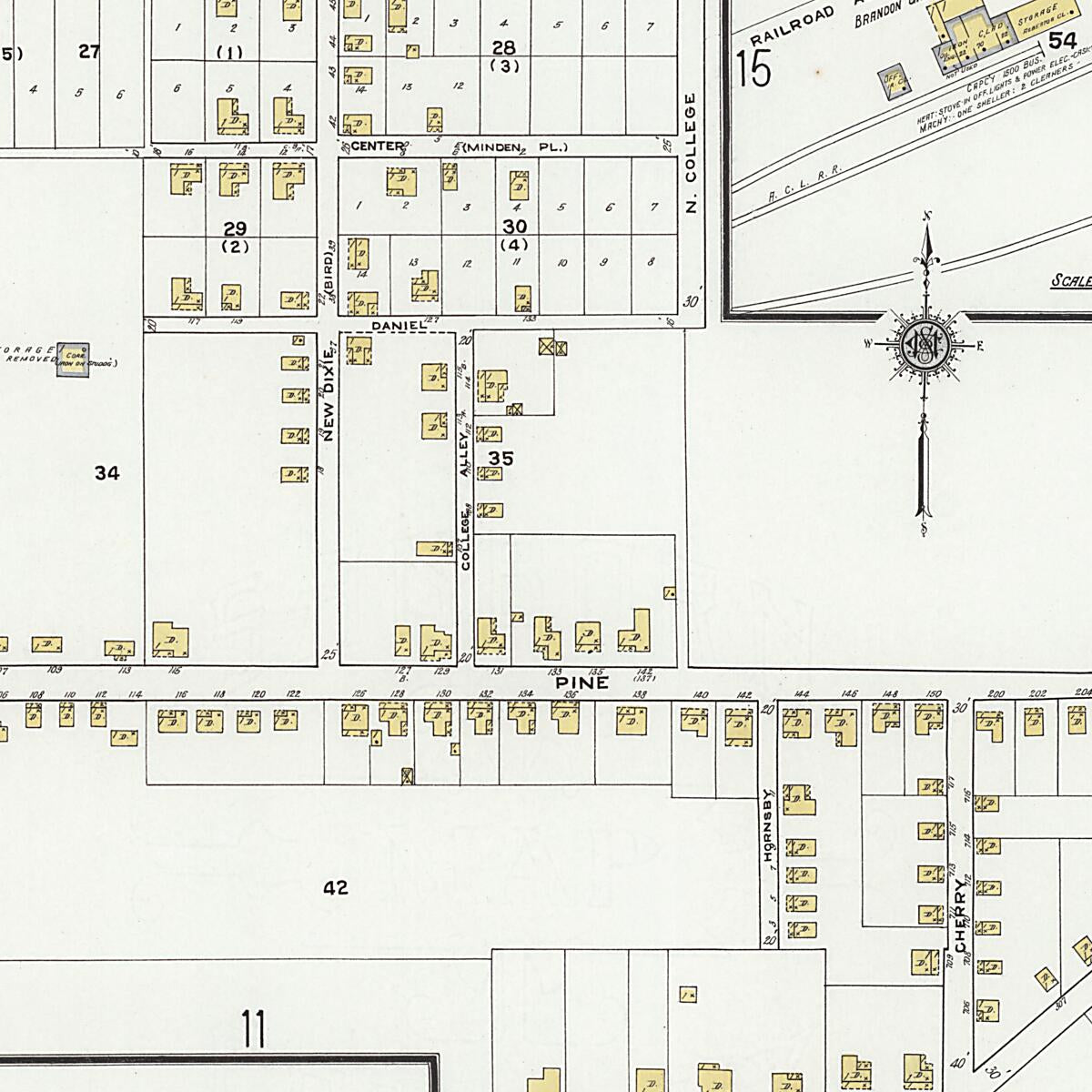 This old map of Dothan, Houston County, Alabama was created by Sanborn Map Company in 1920