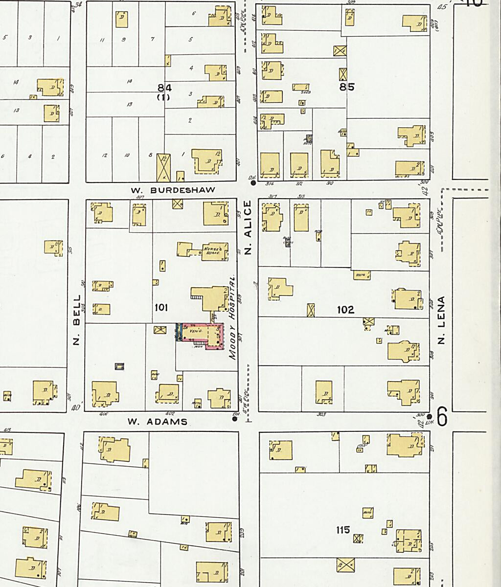 This old map of Dothan, Houston County, Alabama was created by Sanborn Map Company in 1920