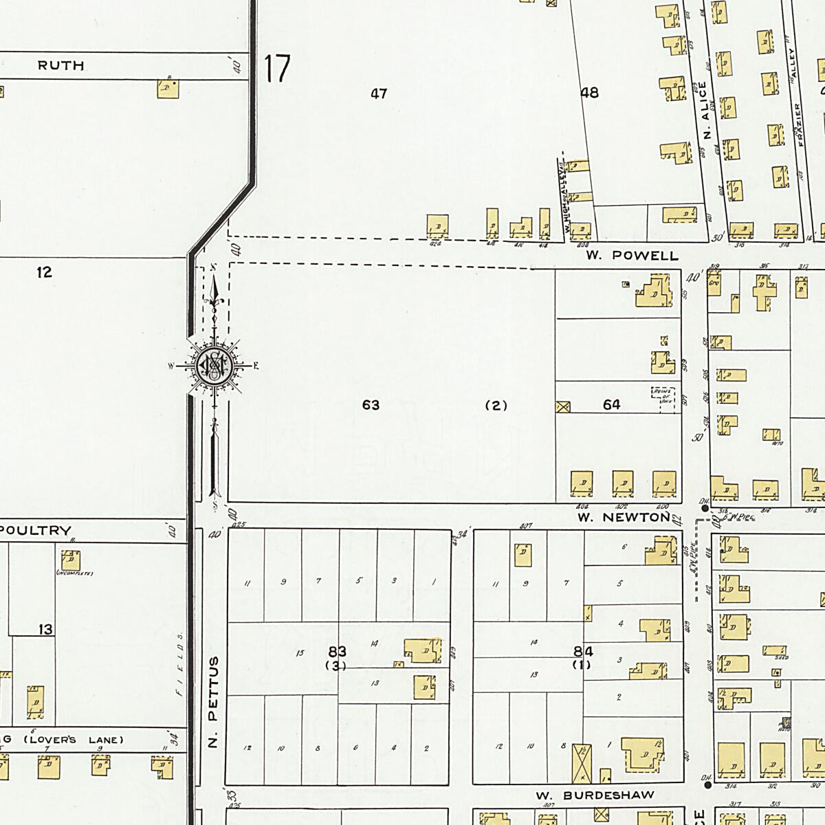 This old map of Dothan, Houston County, Alabama was created by Sanborn Map Company in 1920