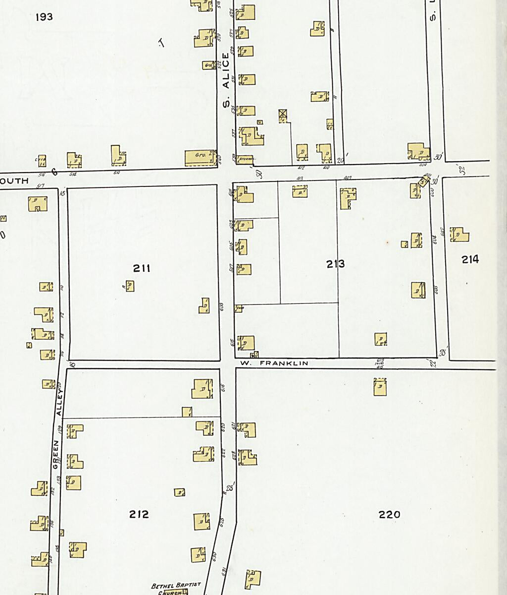 This old map of Dothan, Houston County, Alabama was created by Sanborn Map Company in 1920