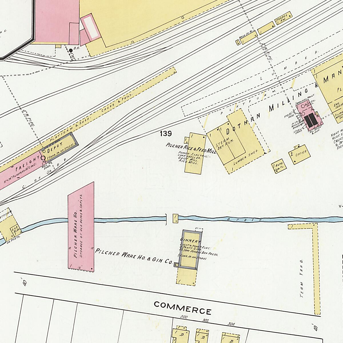 This old map of Dothan, Houston County, Alabama was created by Sanborn Map Company in 1920