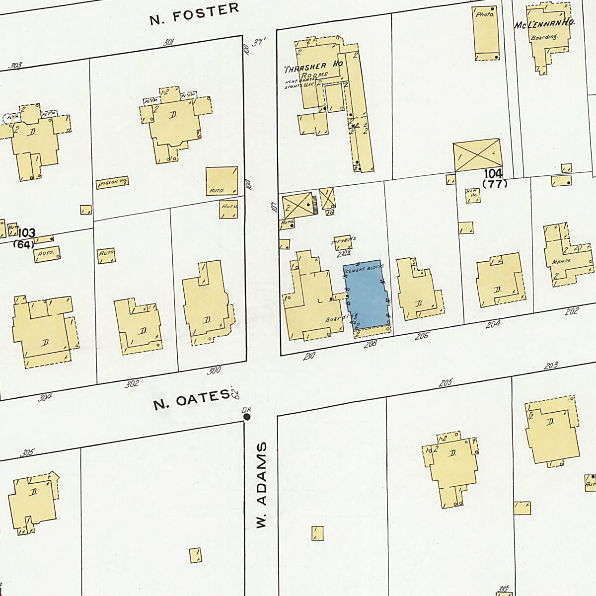 This old map of Dothan, Houston County, Alabama was created by Sanborn Map Company in 1920