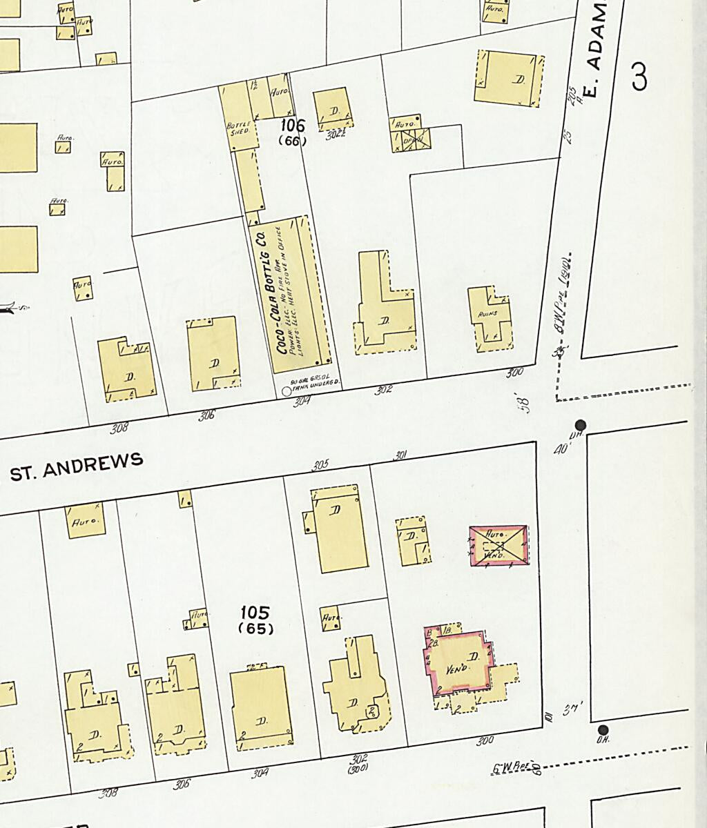 This old map of Dothan, Houston County, Alabama was created by Sanborn Map Company in 1920