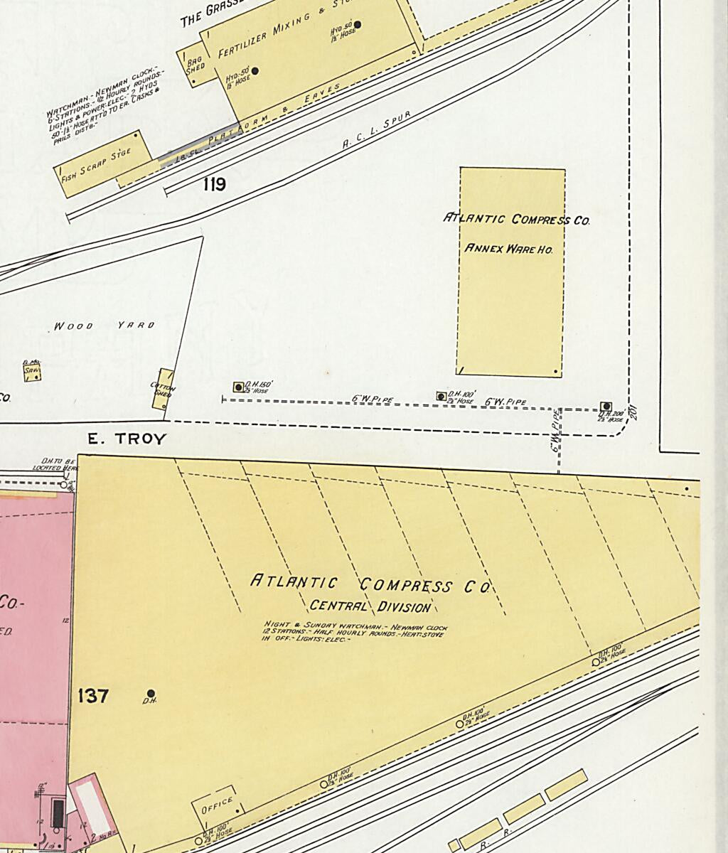 This old map of Dothan, Houston County, Alabama was created by Sanborn Map Company in 1920