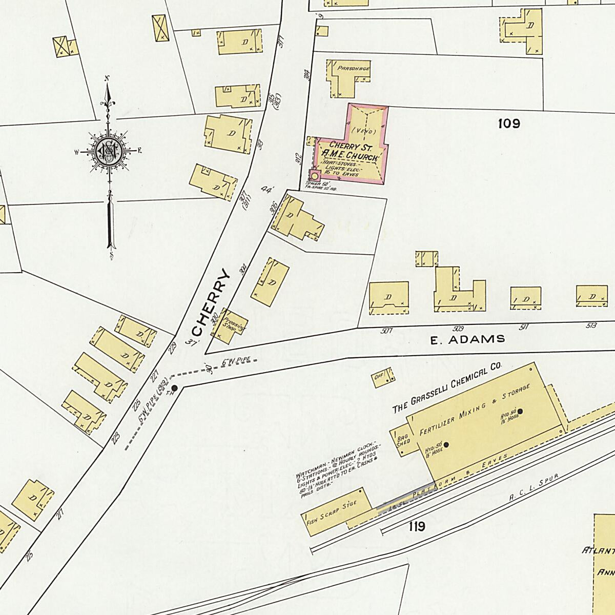 This old map of Dothan, Houston County, Alabama was created by Sanborn Map Company in 1920