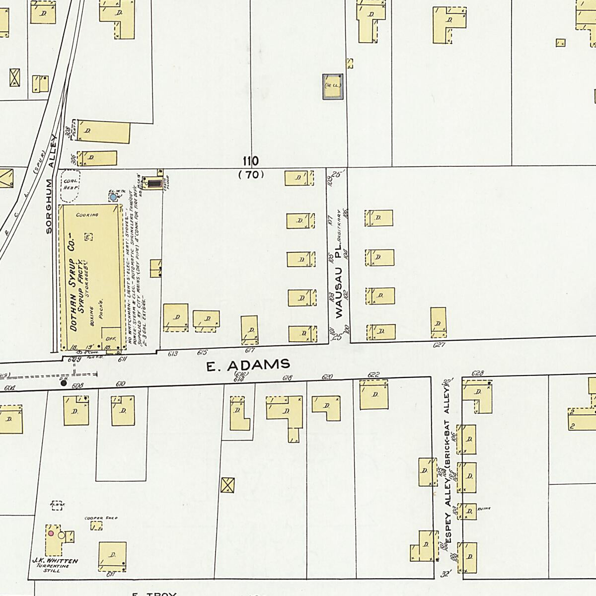 This old map of Dothan, Houston County, Alabama was created by Sanborn Map Company in 1920