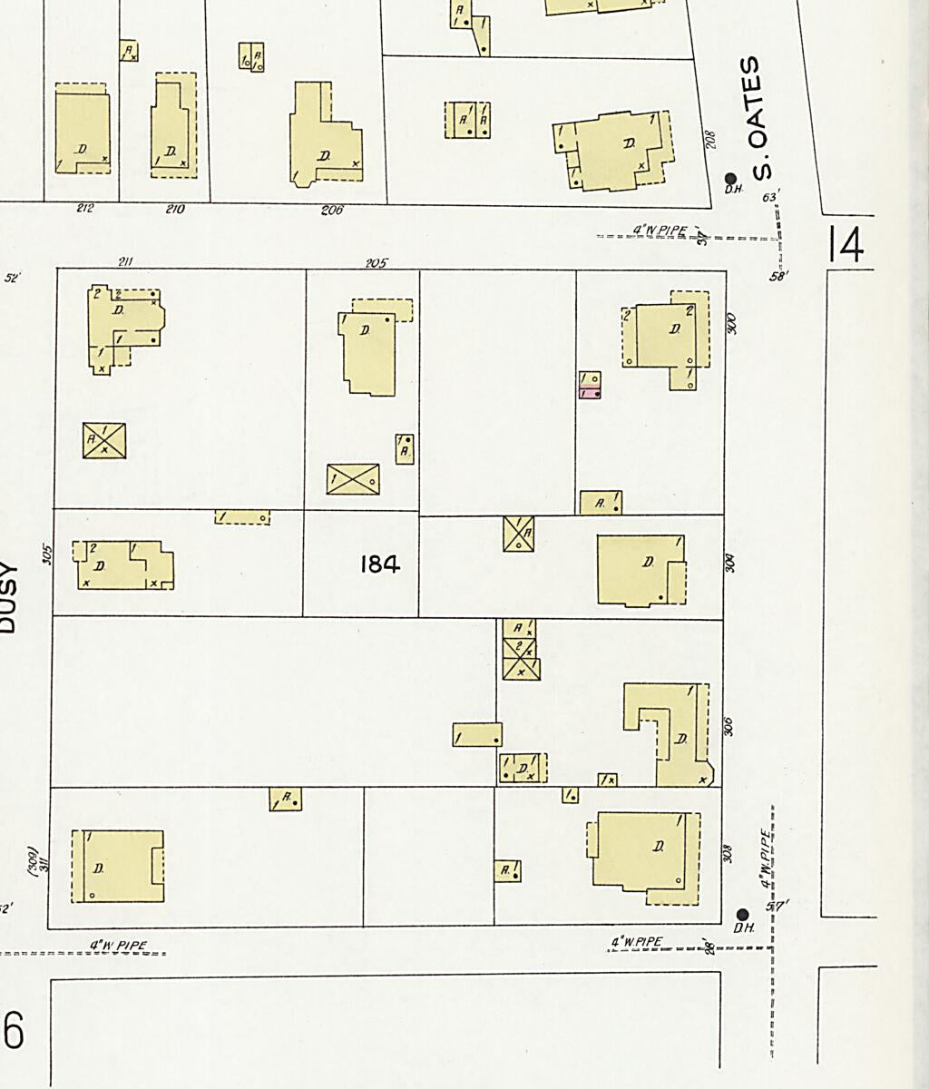 This old map of Dothan, Houston County, Alabama was created by Sanborn Map Company in 1924