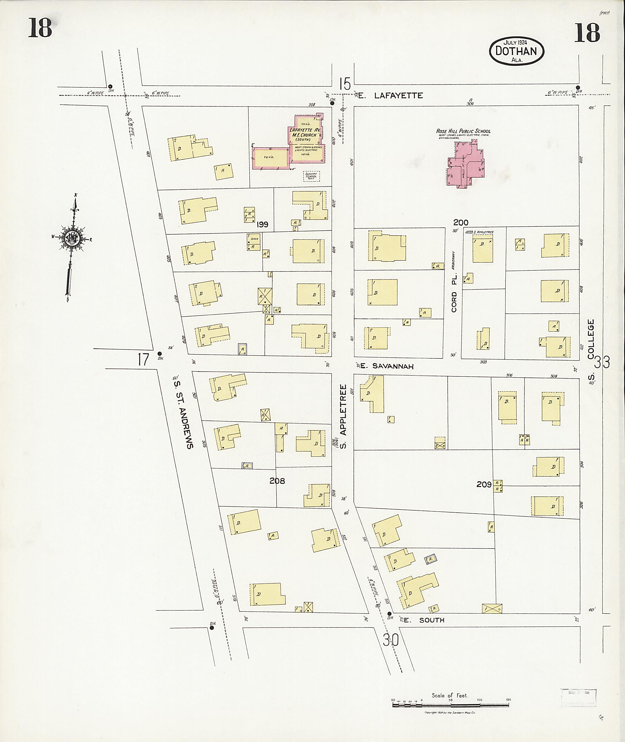 Dothan, Houston County, Alabama 1924 (Sheet 18 of 36) by Relic Map Company