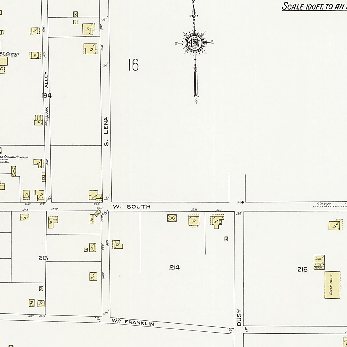 This old map of Dothan, Houston County, Alabama was created by Sanborn Map Company in 1924