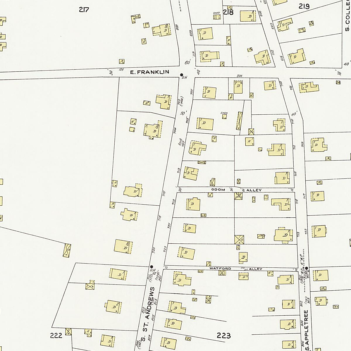 This old map of Dothan, Houston County, Alabama was created by Sanborn Map Company in 1924