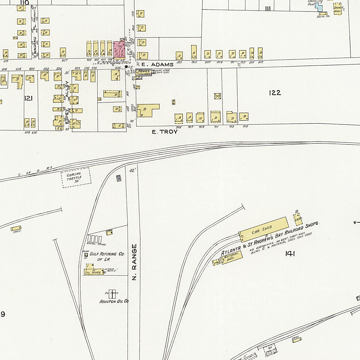 This old map of Dothan, Houston County, Alabama was created by Sanborn Map Company in 1924