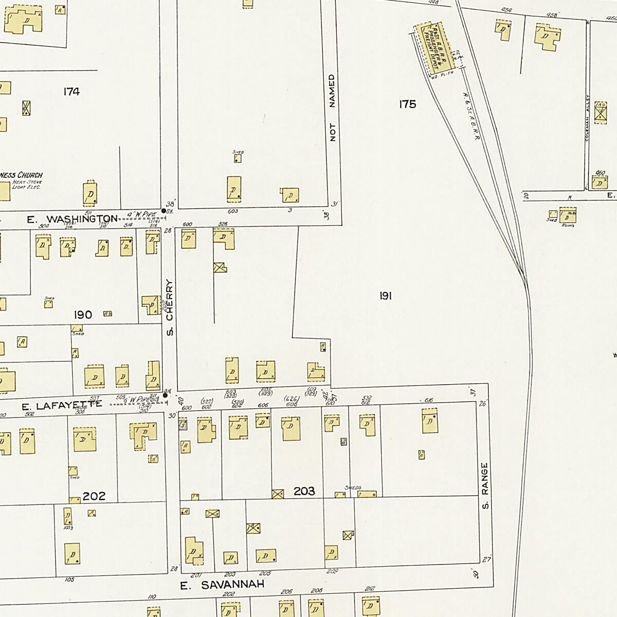 This old map of Dothan, Houston County, Alabama was created by Sanborn Map Company in 1924
