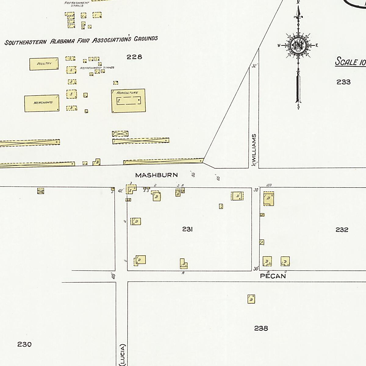 This old map of Dothan, Houston County, Alabama was created by Sanborn Map Company in 1924