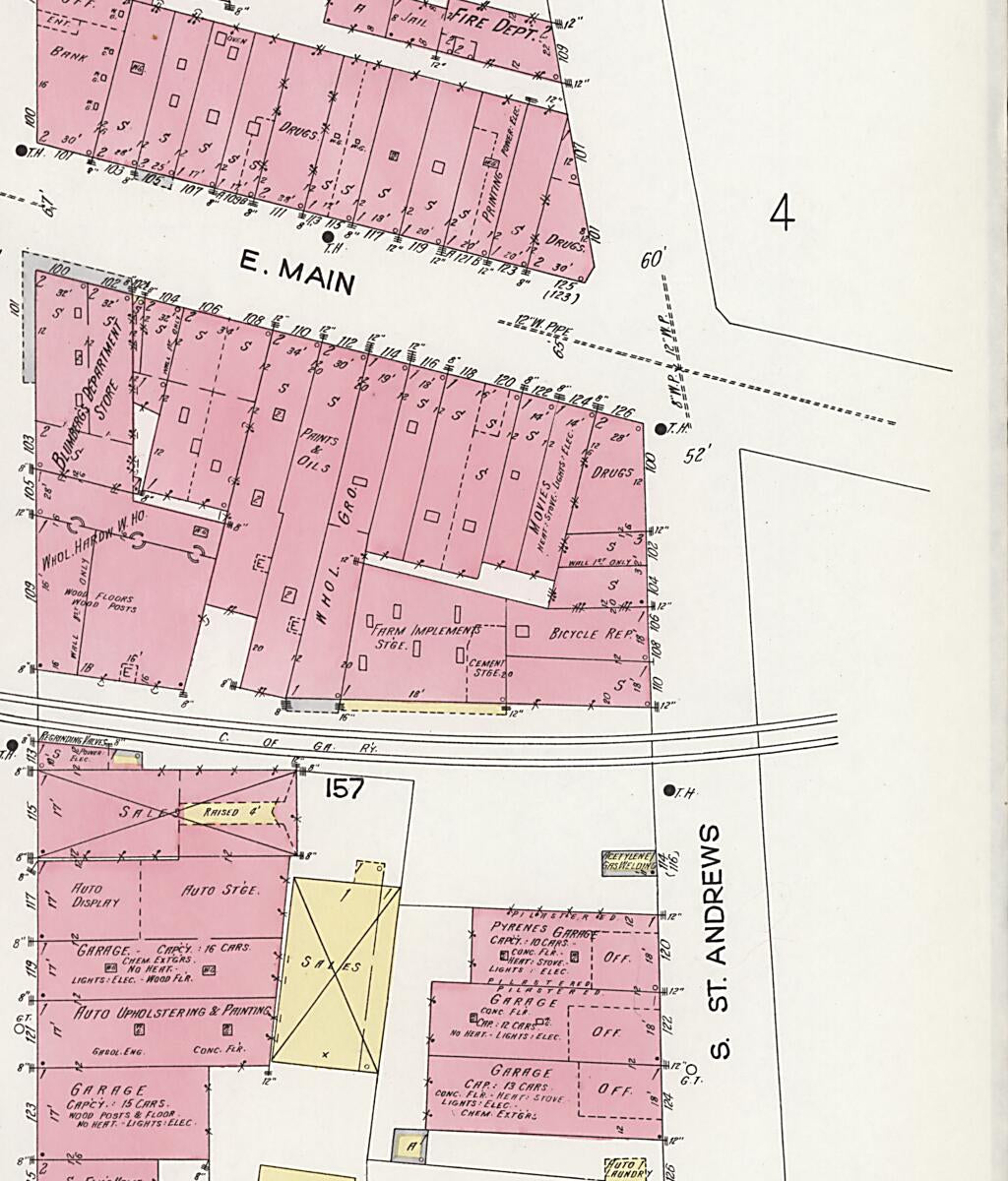 This old map of Dothan, Houston County, Alabama was created by Sanborn Map Company in 1924