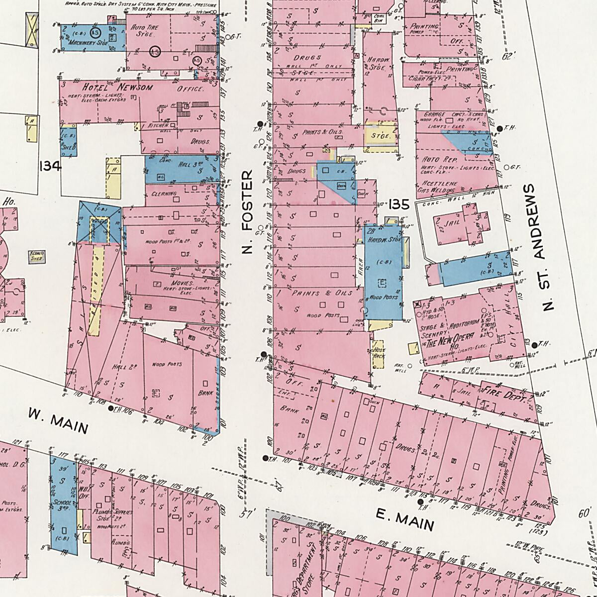 This old map of Dothan, Houston County, Alabama was created by Sanborn Map Company in 1924