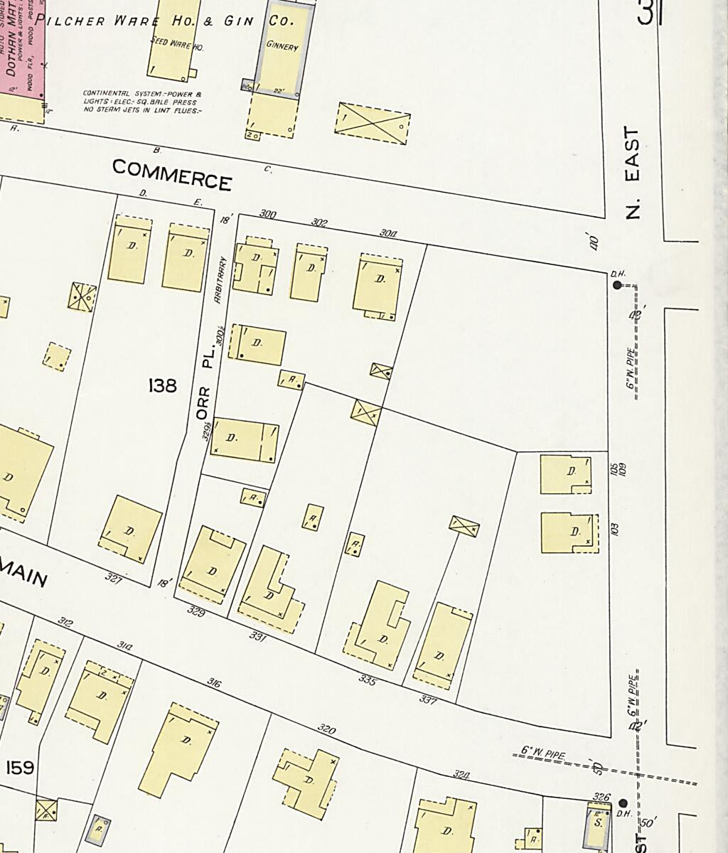 This old map of Dothan, Houston County, Alabama was created by Sanborn Map Company in 1924