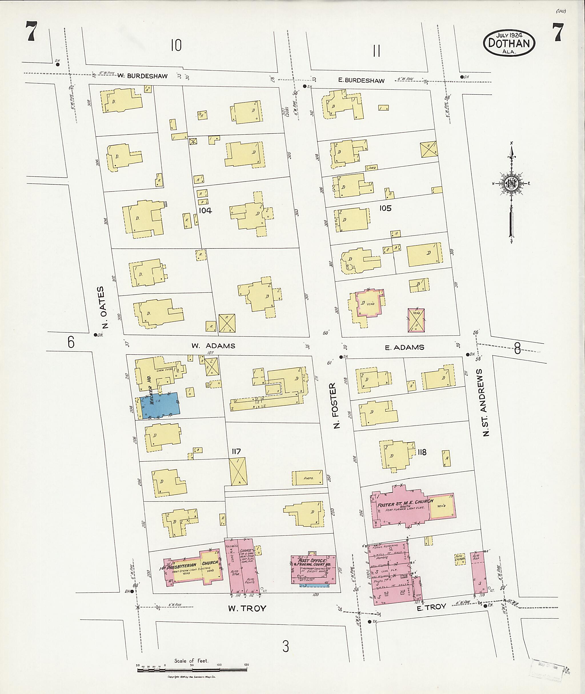 Dothan, Houston County, Alabama 1924 (Sheet 7 of 36) by Relic Map Company