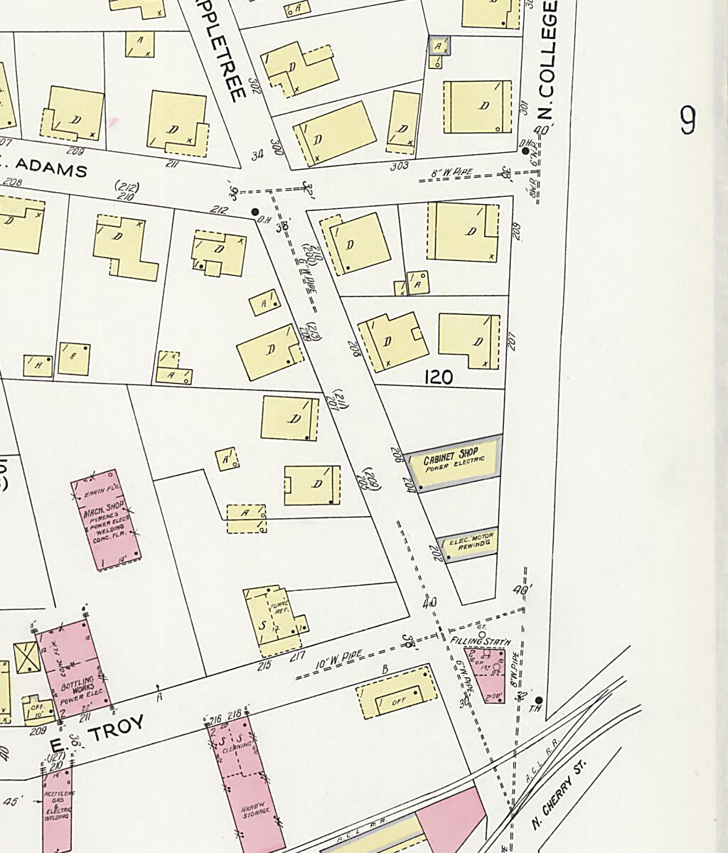 This old map of Dothan, Houston County, Alabama was created by Sanborn Map Company in 1924