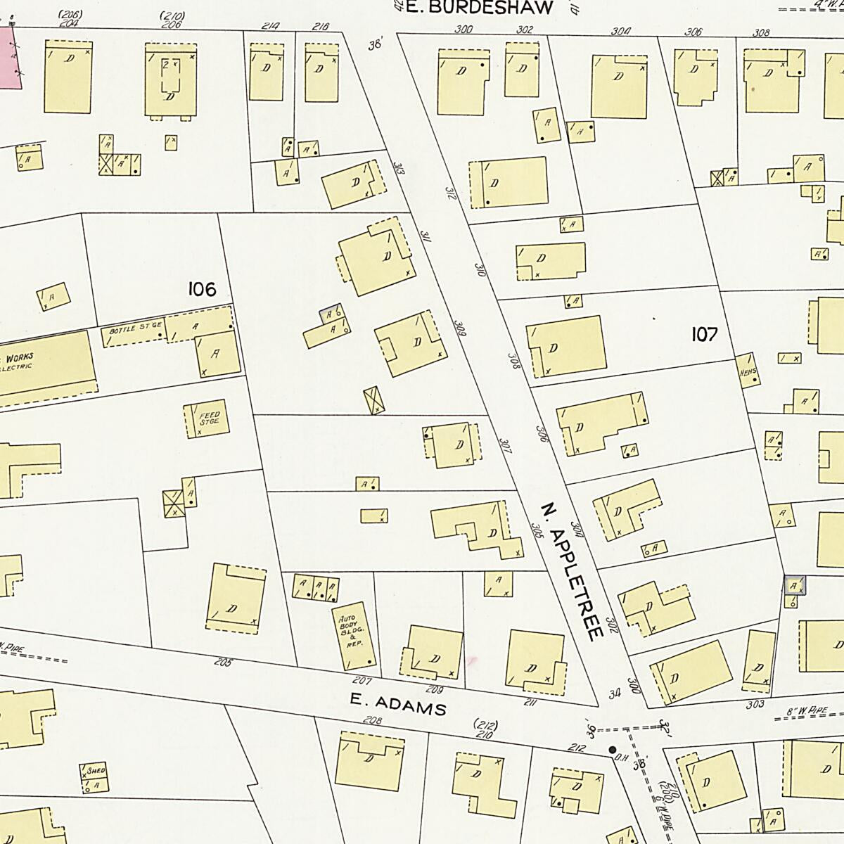 This old map of Dothan, Houston County, Alabama was created by Sanborn Map Company in 1924