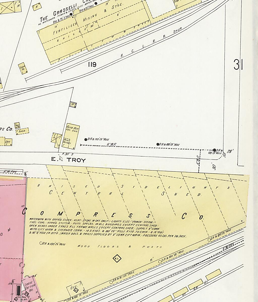 This old map of Dothan, Houston County, Alabama was created by Sanborn Map Company in 1924