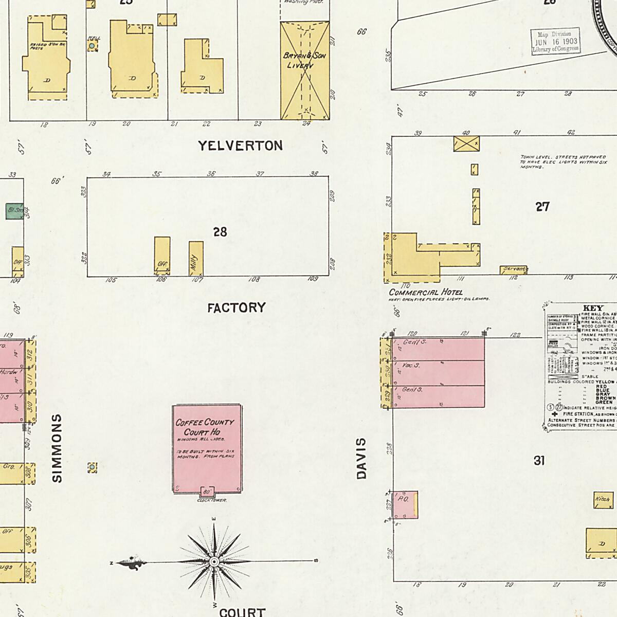 This old map of Elba, Coffee County, Alabama was created by Sanborn Map Company in 1903
