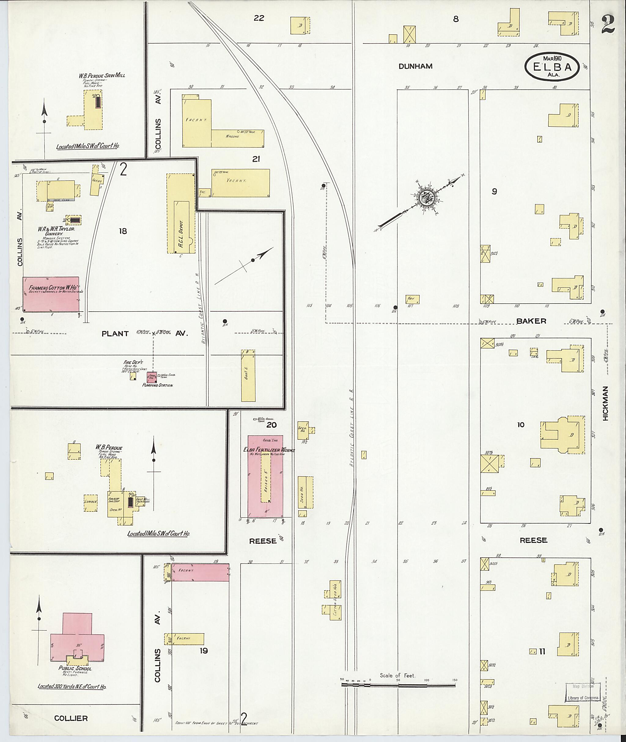 Elba, Coffee County, Alabama 1910 (Sheet 2 of 2) by Relic Map Company