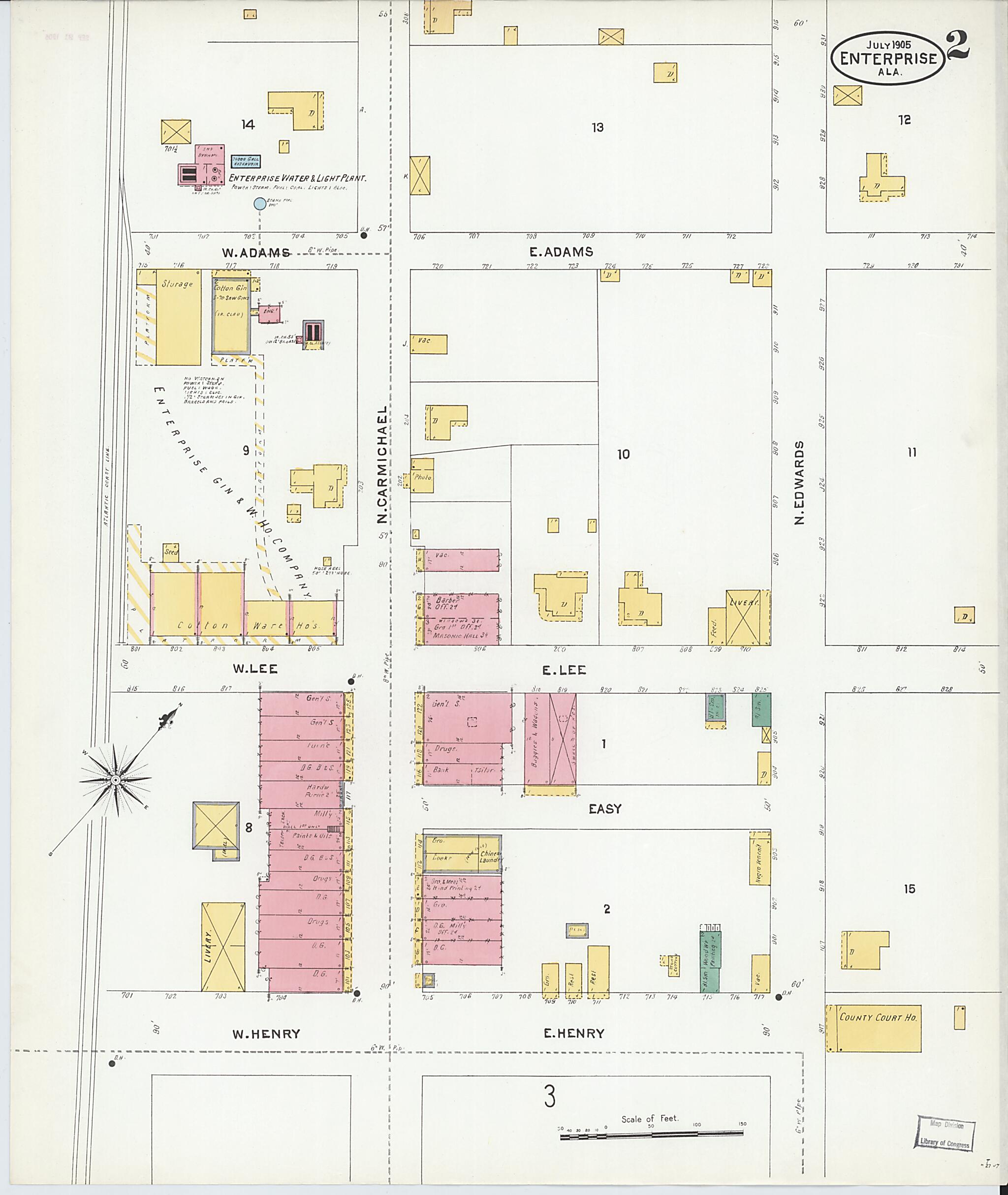 Enterprise, Coffee County, Alabama 1905 (Sheet 2 of 3) by Relic Map Company