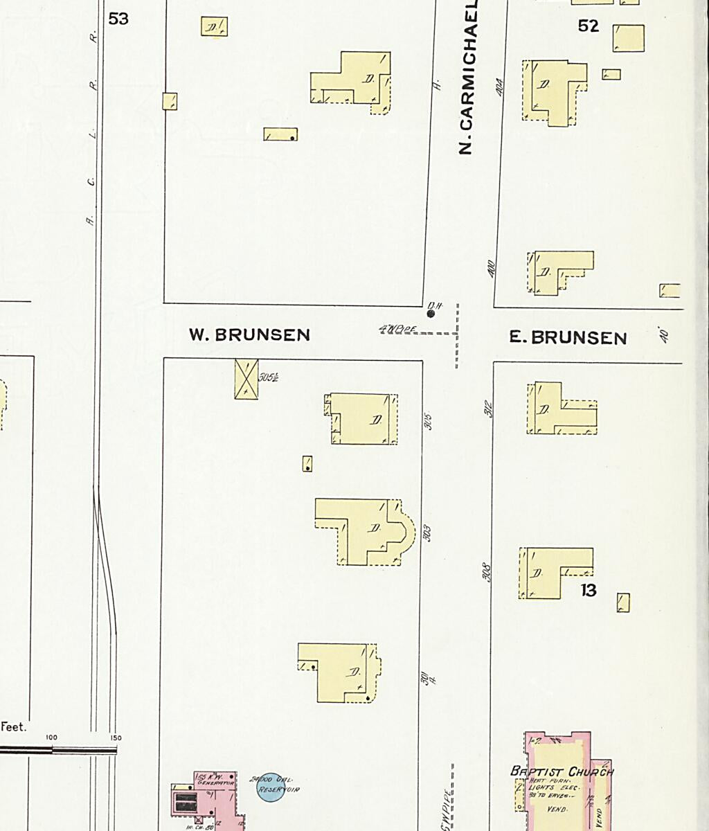 This old map of Enterprise, Coffee County, Alabama was created by Sanborn Map Company in 1910