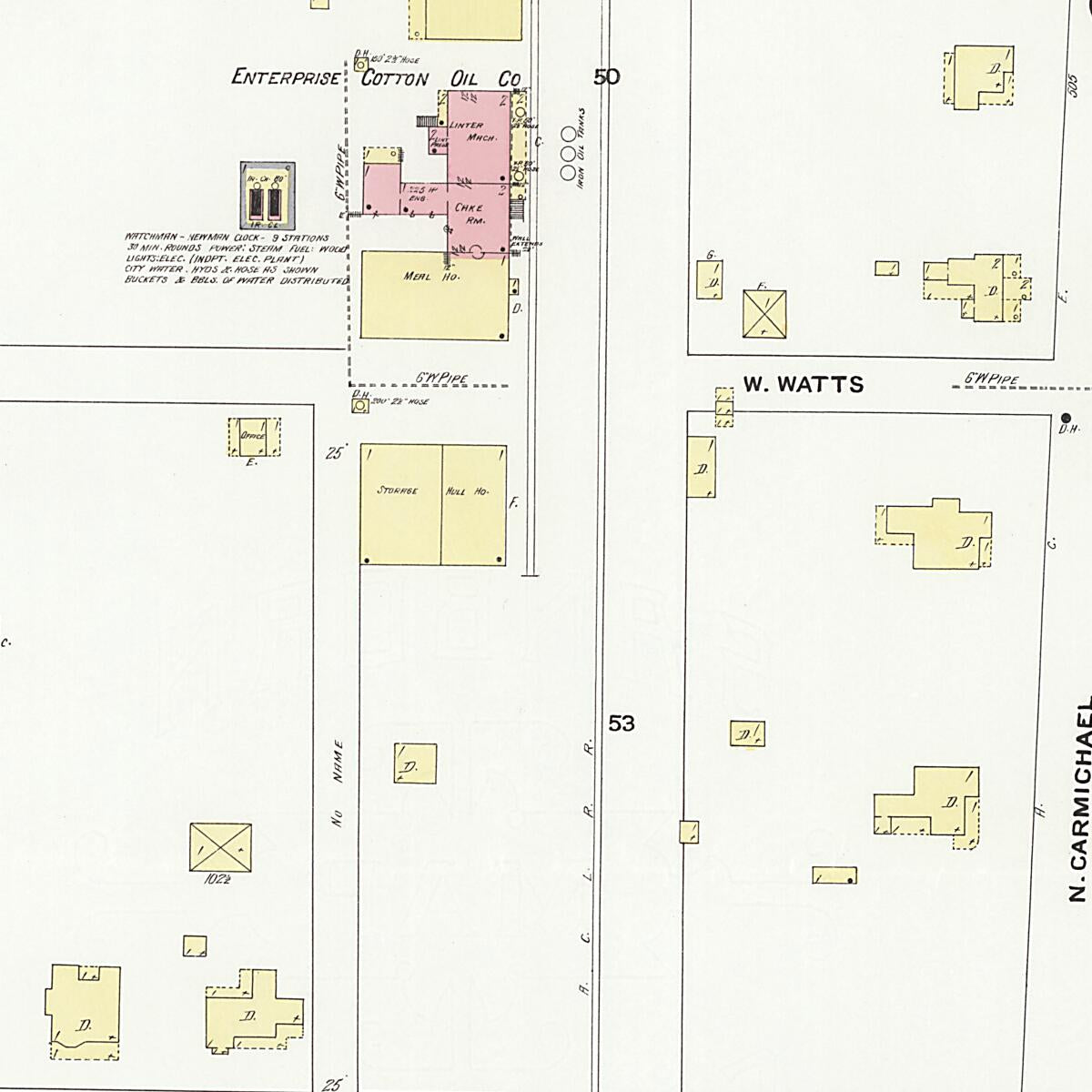 This old map of Enterprise, Coffee County, Alabama was created by Sanborn Map Company in 1910