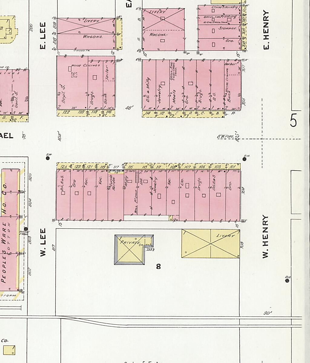 This old map of Enterprise, Coffee County, Alabama was created by Sanborn Map Company in 1910